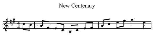 New Centenary - staff notation