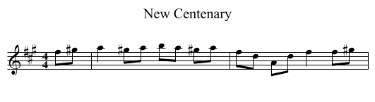 New Centenary - staff notation