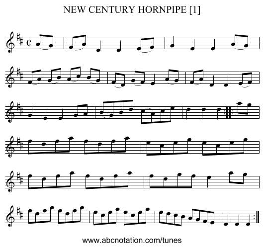 NEW CENTURY HORNPIPE [1] - staff notation
