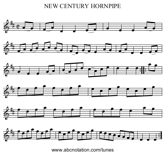 NEW CENTURY HORNPIPE - staff notation