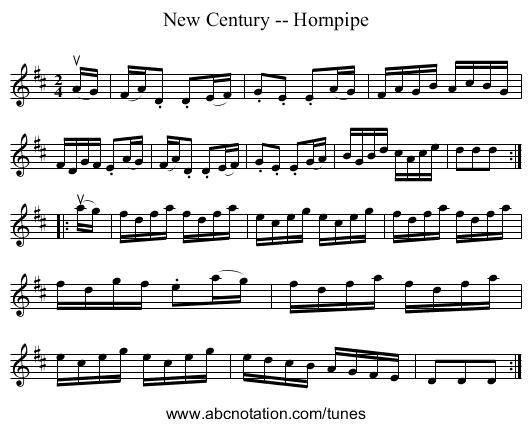 New Century -- Hornpipe - staff notation