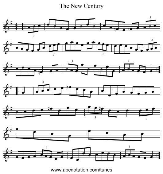 New Century, The - staff notation