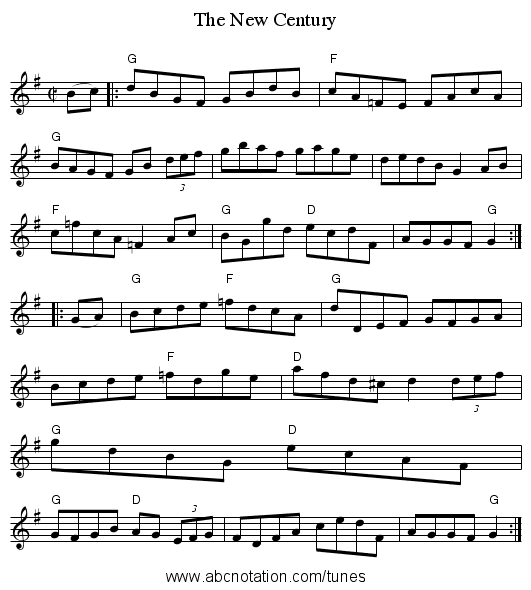 New Century, The - staff notation
