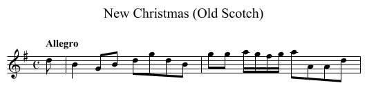 New Christmas (Old Scotch) - staff notation