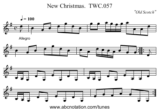 New Christmas.  TWC.057 - staff notation
