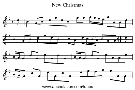 New Christmas - staff notation