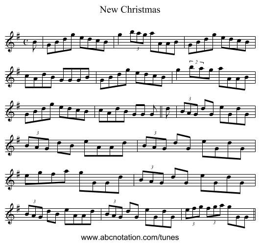 New Christmas - staff notation