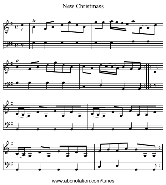 New Christmass - staff notation