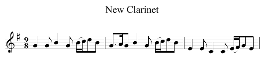 New Clarinet - staff notation