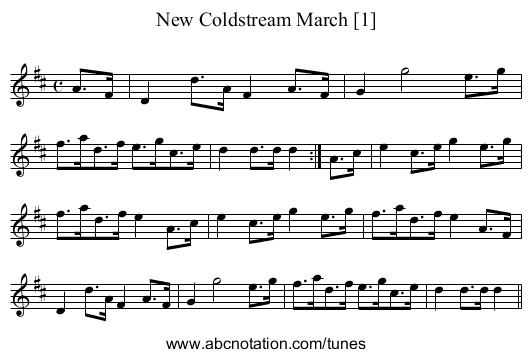 New Coldstream March [1] - staff notation