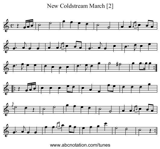 New Coldstream March [2] - staff notation