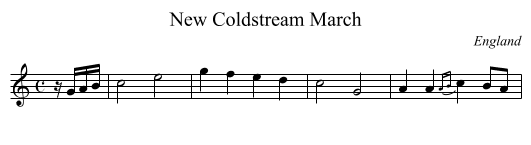 New Coldstream March - staff notation