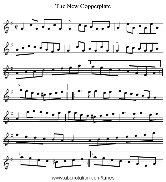 New Copperplate, The - staff notation
