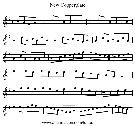 New Copperplate - staff notation
