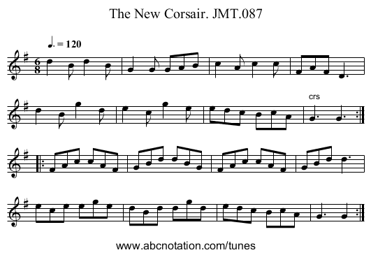 New Corsair. JMT.087, The - staff notation