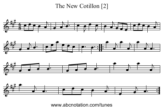 New Cotillon [2], The - staff notation