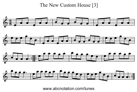 New Custom House [3], The - staff notation