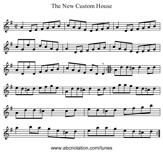 New Custom House, The - staff notation