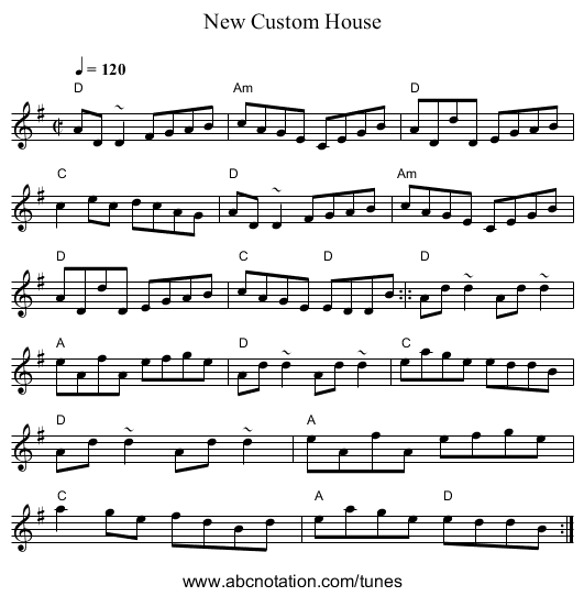 New Custom House - staff notation