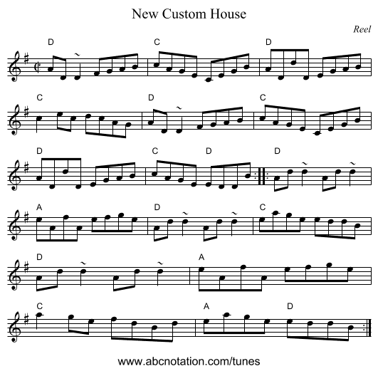 New Custom House - staff notation
