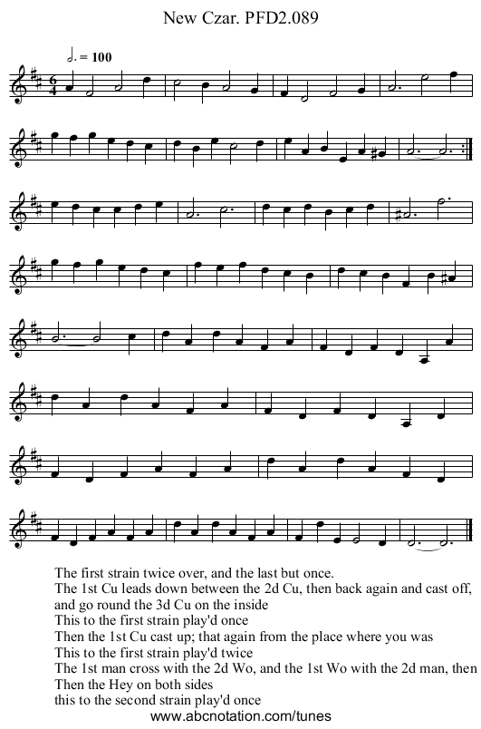 New Czar. PFD2.089 - staff notation