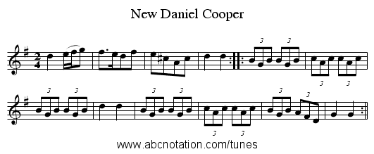 New Daniel Cooper - staff notation