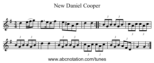 New Daniel Cooper - staff notation