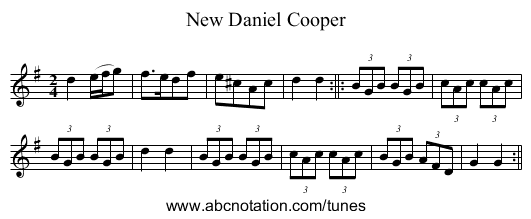 New Daniel Cooper - staff notation