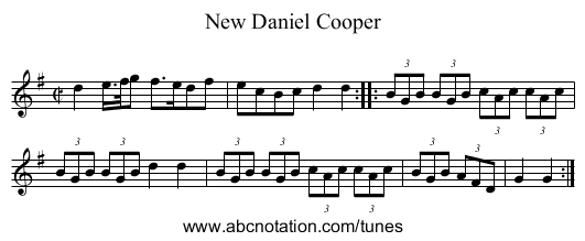 New Daniel Cooper - staff notation