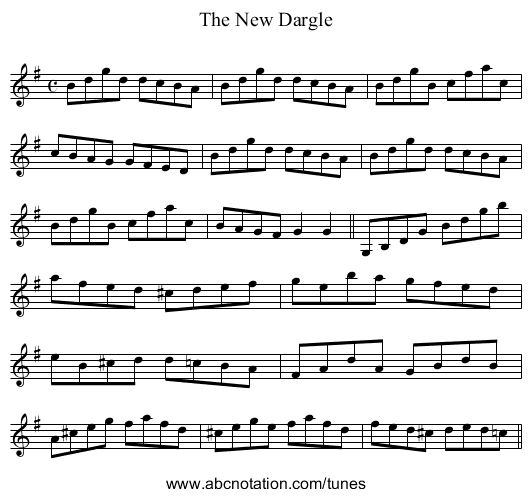 New Dargle, The - staff notation