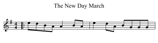 New Day March, The - staff notation