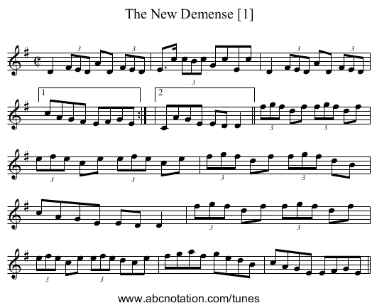 New Demense [1], The - staff notation