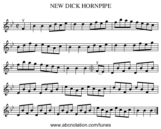 NEW DICK HORNPIPE - staff notation
