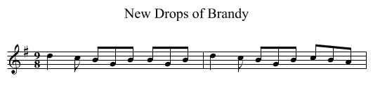 New Drops of Brandy - staff notation