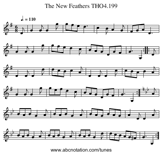 New Feathers THO4.199, The - staff notation