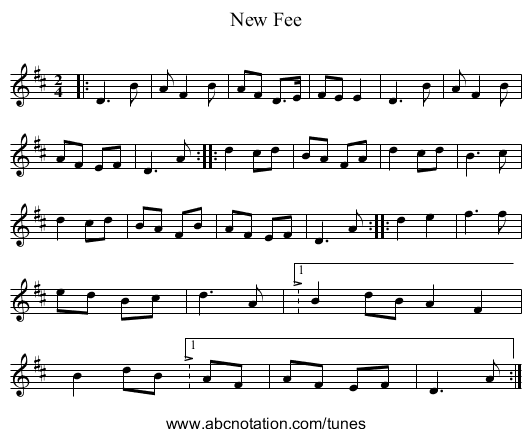 New Fee - staff notation