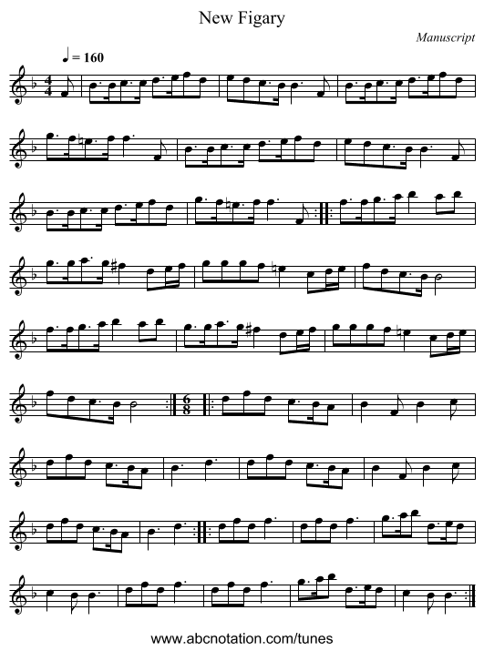 New Figary - staff notation