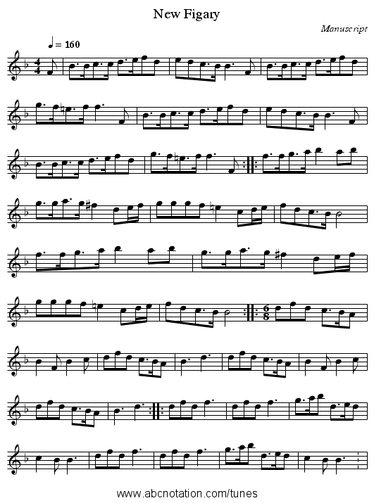 New Figary - staff notation