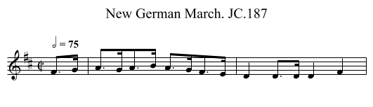 New German March. JC.187 - staff notation