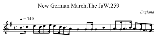 New German March,The JaW.259 - staff notation