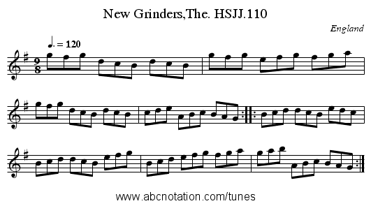New Grinders,The. HSJJ.110 - staff notation