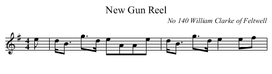 New Gun Reel - staff notation