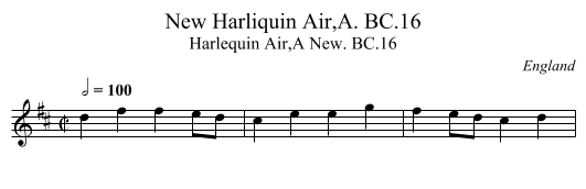 New Harliquin Air,A. BC.16 - staff notation