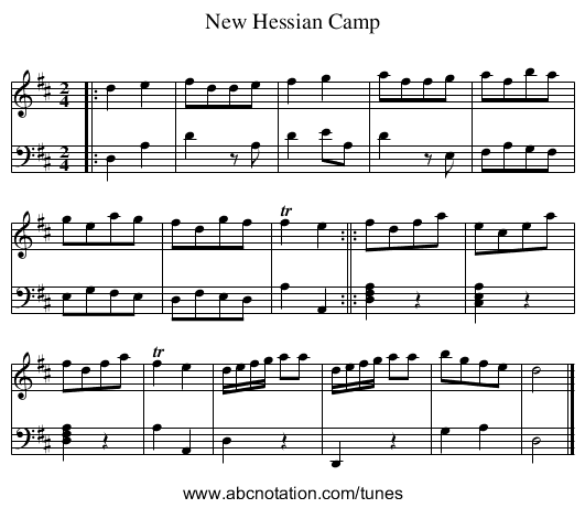 New Hessian Camp - staff notation