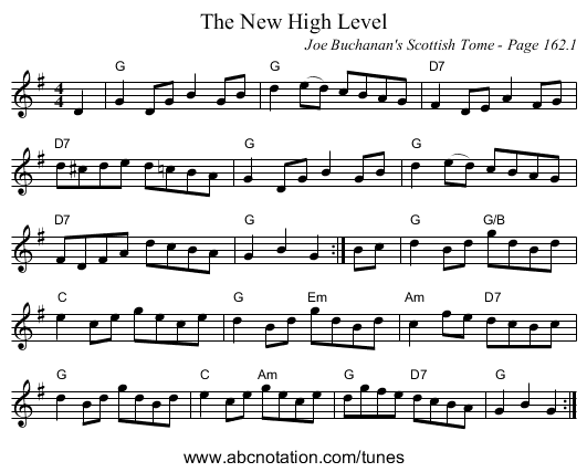 New High Level, The - staff notation
