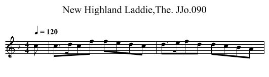 New Highland Laddie,The. JJo.090 - staff notation