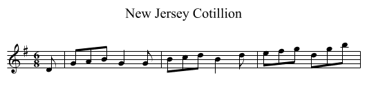New Jersey Cotillion - staff notation