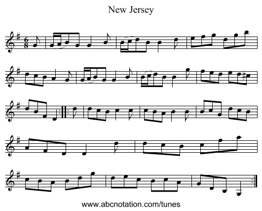 New Jersey - staff notation