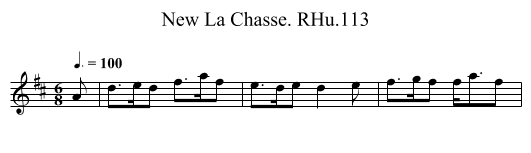 New La Chasse. RHu.113 - staff notation