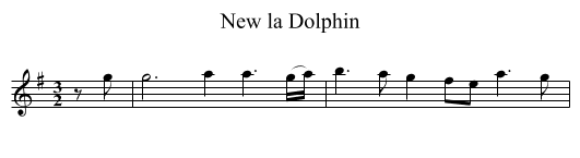 New la Dolphin - staff notation